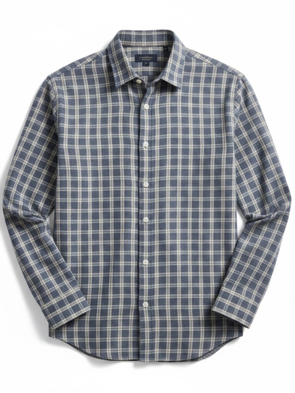 Men's Faherty Blue Plaid Long-Sleeve Shirt XL like new